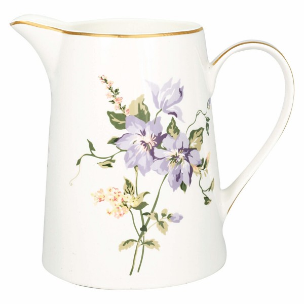GreenGate Krug aus Steingut "Jacobe" - 1 l (White)
