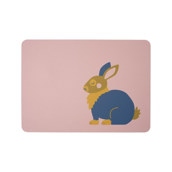 Kindertischset "Kaninchen Karla" - 46x33 cm (Pink) von ASA Kids