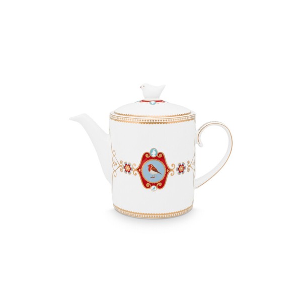 Pip Studio Teekanne "Love Birds - Medallion" - 1,3 l (Weiß)