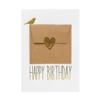 Glückwunschkarte Gutscheinkarte "Happy Birthday" (Herz/gold)  von räder Design