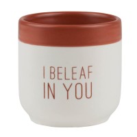 Vase "I beleaf in you" - 6,5 cm (Weiß/Rot) von räder Design