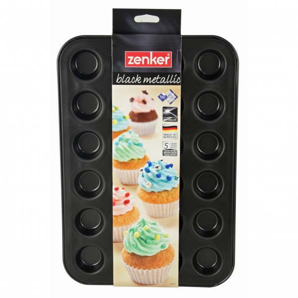 Zenker 24er-Mini-Muffinform "Black Metallic"-1