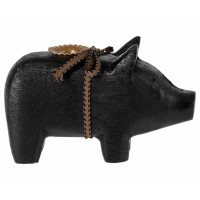 Maileg Schwein-Kerzenhalter aus Holz - Klein (Schwarz)