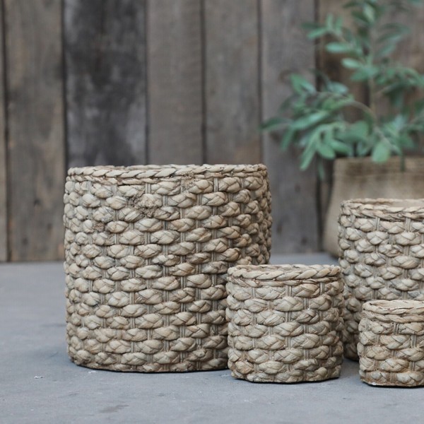 Übertopf mit Flechtmuster "Corte" - 8cm (Natur) von Chic Antique