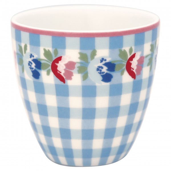 GreenGate Latte Cup Mini "Viola Check" (Pale Blue)