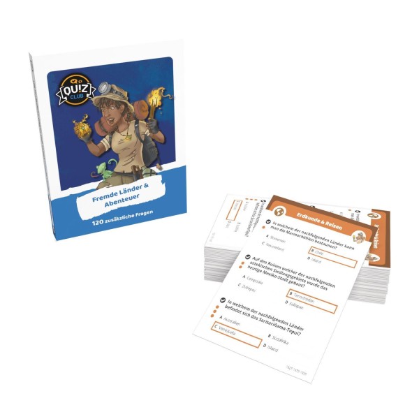 Gesellschaftsspiel Erweiterung "Quiz Club - Charakter Pack Fremde Länder und Abenteuer" von Funtails Gesellschaftsspiel Erweiterung "Quiz Club - Charakter Pack Fremde Länder und Abenteuer" von Funtails