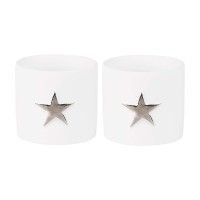 Sternenlichtlein im 2er-Set - 4,5x4,5 cm (Weiß/Silber) von räder Design