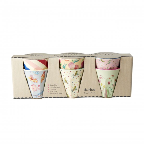 rice Melamin Becher im 6er-Set/Geschenkbox "Choose Happy" - Klein