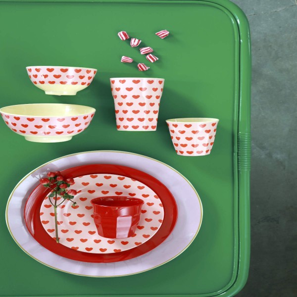 Rice Melamin Becher "Small hearts" - Klein (Pink)