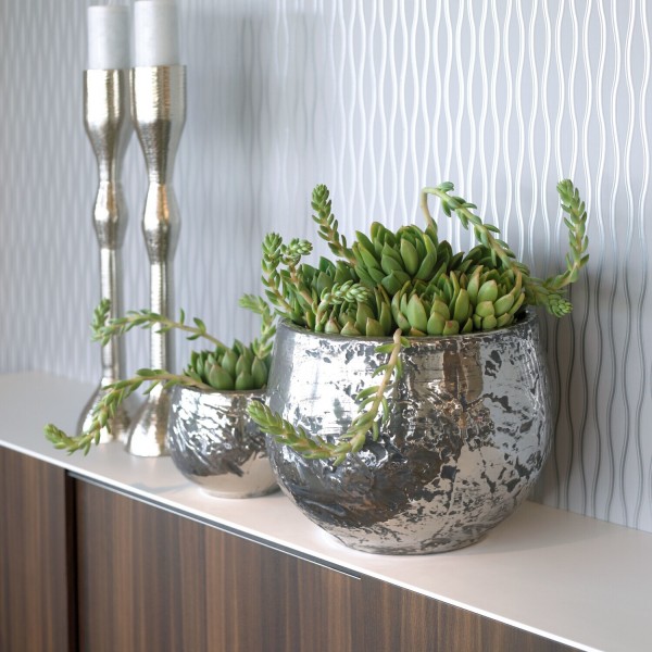 Pflanzgefäß "Luxury" - Ø24 cm (Silber) von fleur ami