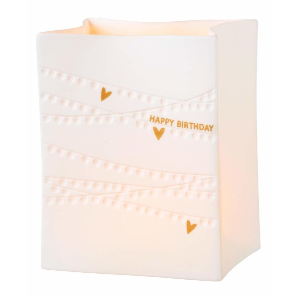 Vase "Lichttüte - Happy Birthday" (Weiß) von räder Design