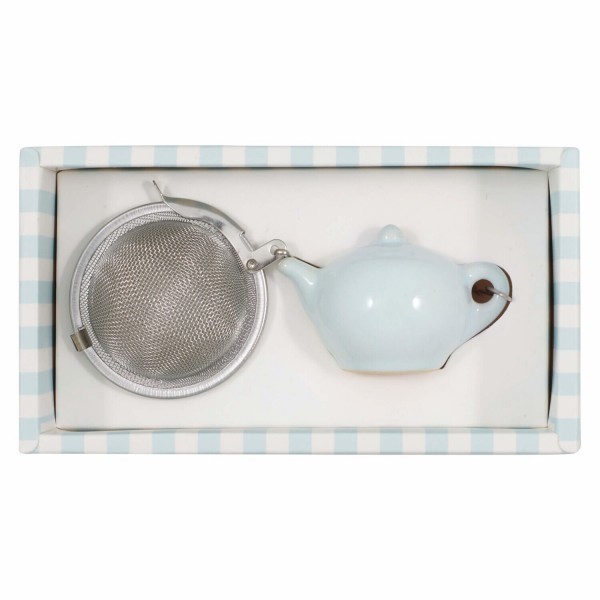 GreenGate Teesieb mit Anhänger "Teekanne" (Pale Blue)