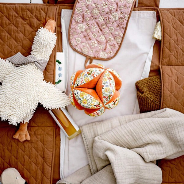 Bloomingville MINI Wickelauflage "Thanne" (Braun/Altrosa) 