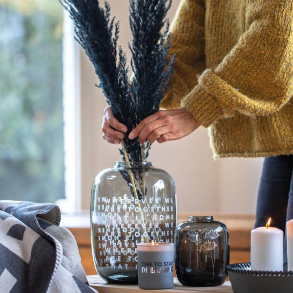 Glas-Vase "LIVING - Pusteblume" (Grau) von räder Design