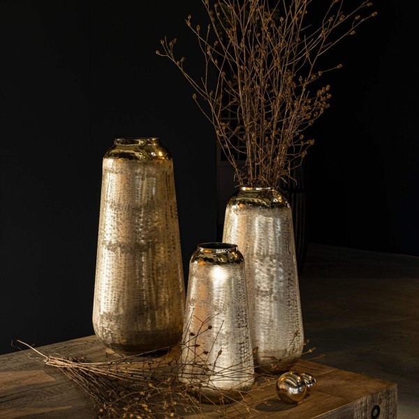 Vase "Larisa" - ø 20 cm (Champagnergold) von fleur ami