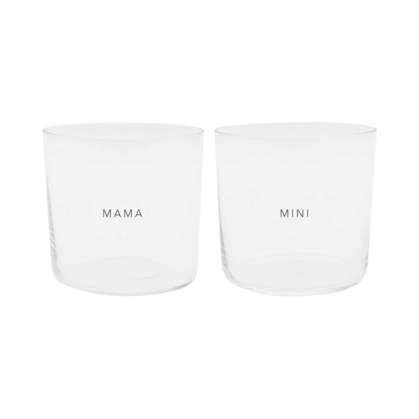 Trinkglas "Mama & Mini" im 2er-Set - 350 ml (Transparent) von Eulenschnitt