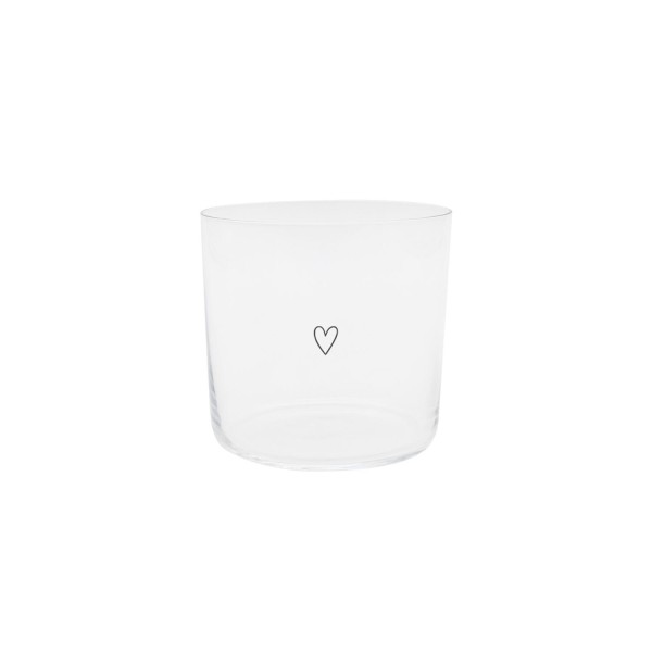 Trinkglas "Herz" - 350 ml (Transparent) von Eulenschnitt
