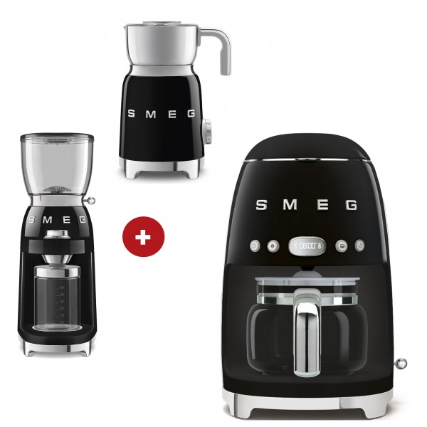 smeg Filter-Kaffeemaschine, smeg Milchaufschäumer, smeg Kaffeemühle