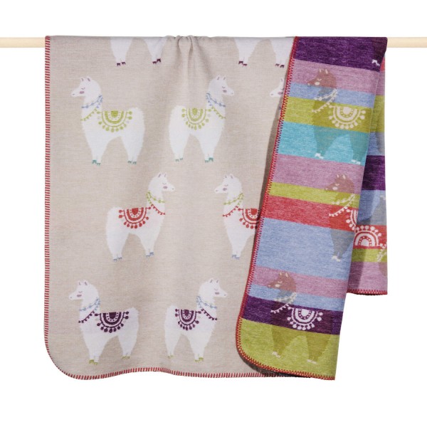 Babydecke "LAMA" - 75x100cm (Bunt) von pad