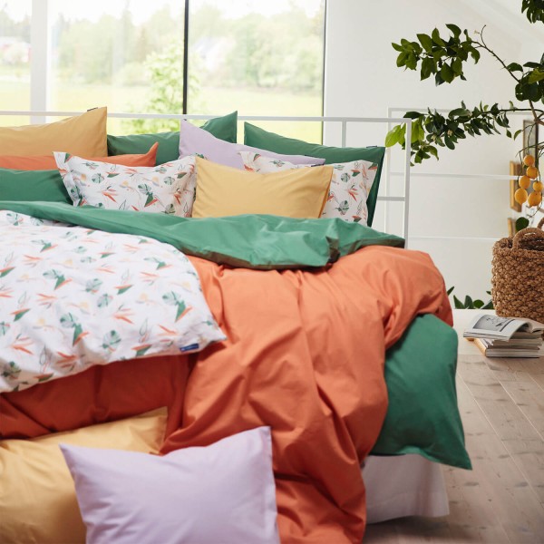 Bettdeckenbezug aus Baumwollpopeline - 155x220cm (Peach Melon Striped) von Lexington
