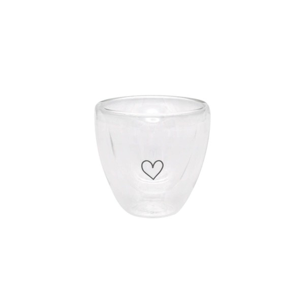 Doppelwandiges Glas "Herz" - 150 ml (Transparent) von Eulenschnitt