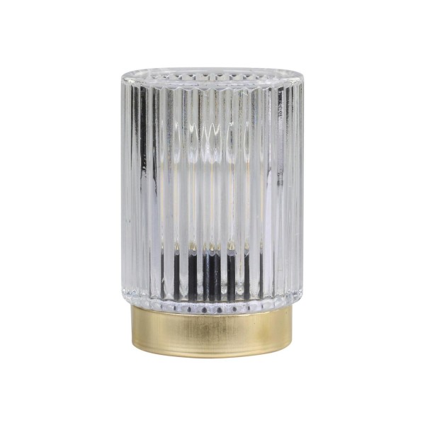 LED-Tischleuchte mit Rillen - ø8,5cm (Transparent) von Chic Antique