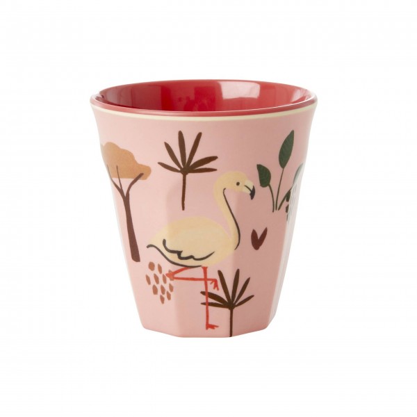 rice Melamin Kleiner Becher für Kinder "Jungle Animals" (Rot)