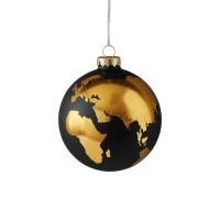 Weihnachtsanhänger "Weltkugel" (Schwarz/Gold) von Gift Company