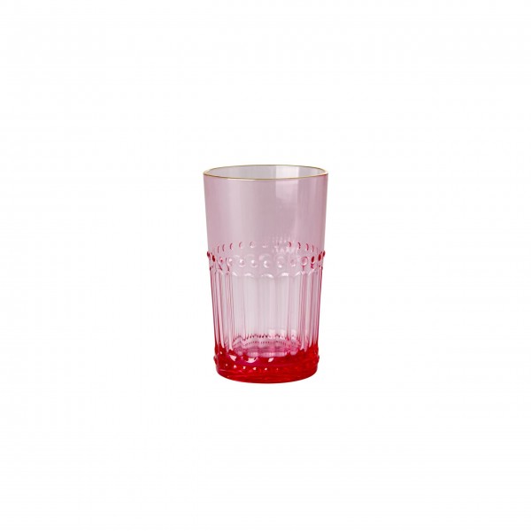 rice Wasserglas mit Goldrand "Acrylic" - Klein (Pink)
