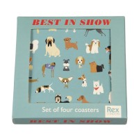 Glas-Untersetzer "Best in Show" - 4er-Set von Rex LONDON