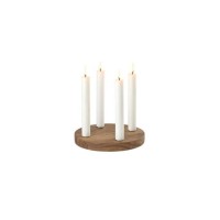 Runder Kerzenhalter aus Akazienholz "Bento" - 22x22x20,5 cm (Natur) von Gift Company