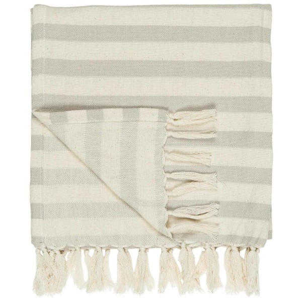 Ib Laursen Hamam-Handtuch mit Fransen - 100x50cm (Hellgrau)