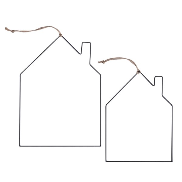 Metallkranz "Haus" im 2er-Set (Schwarz) von Eulenschnitt