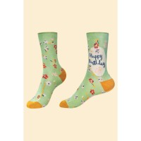 Socken "Happy Birthday" - 36-42 (Grün) von Powder