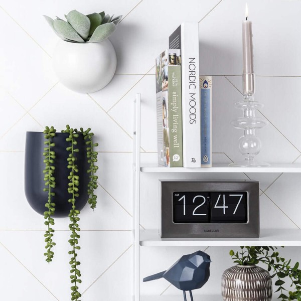 Wand Blumentopf "Oval" - 19cm (Grau) von Present Time