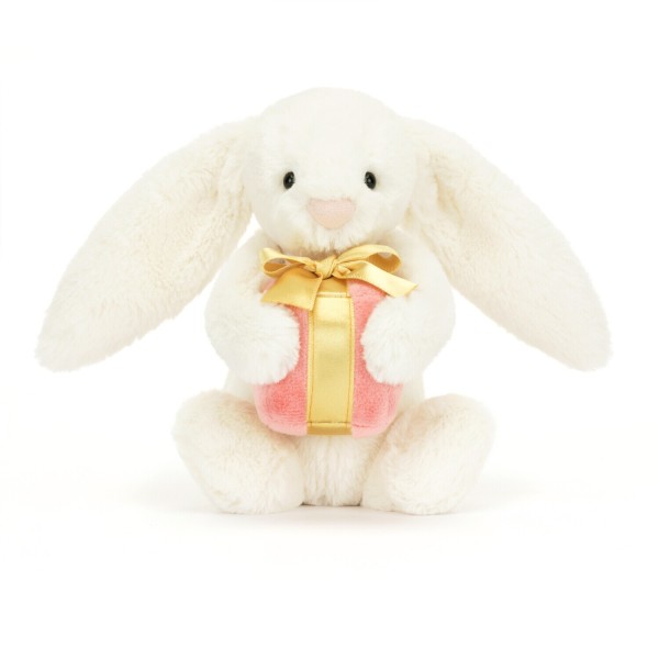 Jellycat Kuscheltier "Hase mit Geschenk" - 18 cm (Weiß)