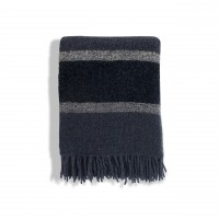 Lexington Überwurf "Striped Wool" (Blau)