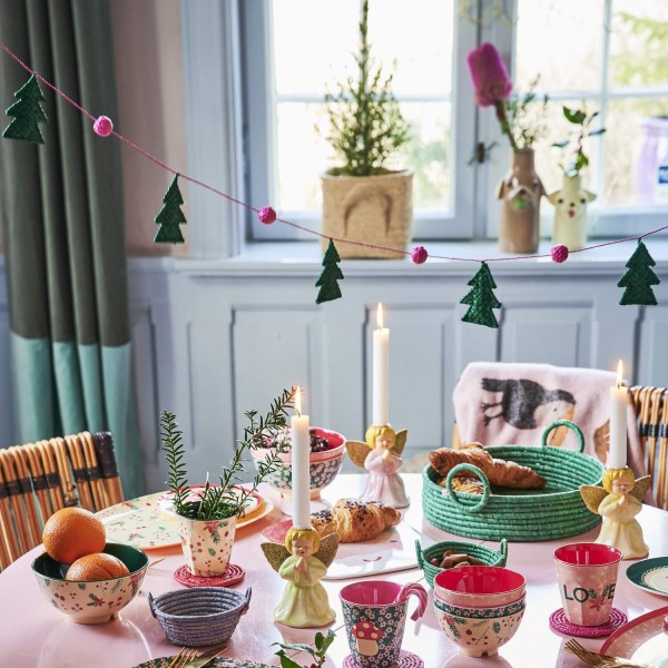 rice Girlande aus Raffiabast "Christmas" - 100cm (Pink)