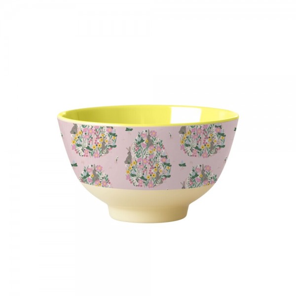 rice Melamin Schale "Bunny/Hase" - Klein (Rosa/Gelb)