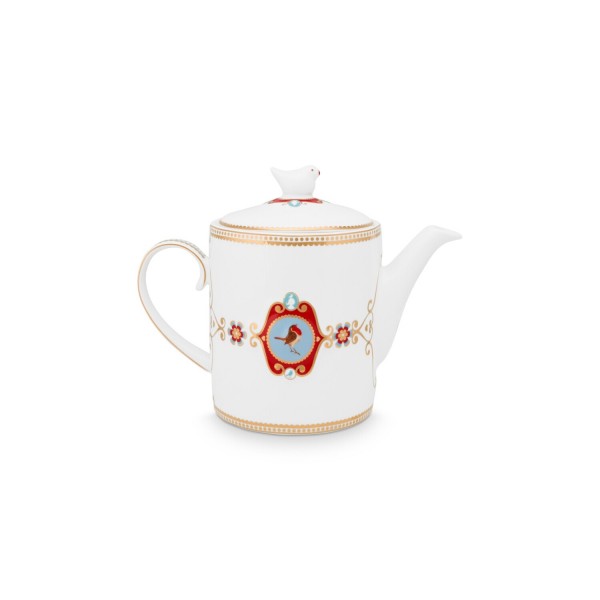Pip Studio Teekanne "Love Birds - Medallion" - 1,3 l (Weiß)