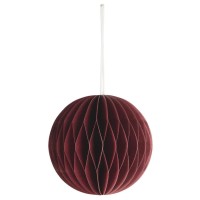 Ib Laursen Weihnachtsschmuck zum Hängen "Schneeball" - 8x8 cm (Bordeaux)