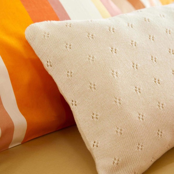 Strickkissen "Ajour" - 30x50cm (Antique White) von Essenza