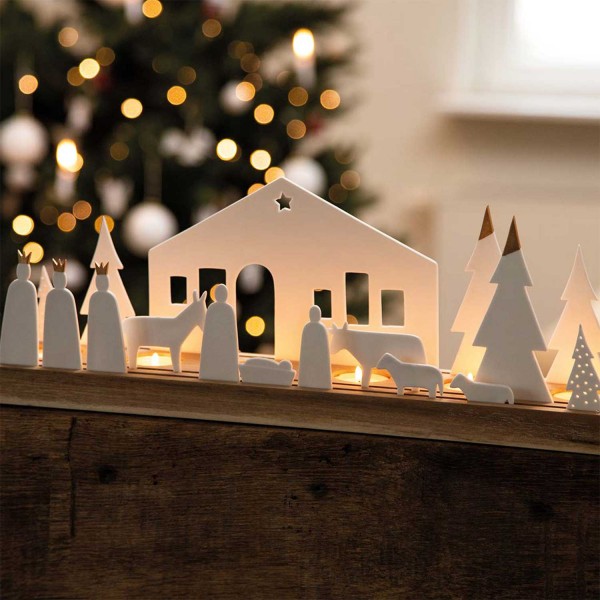 Räder Lichtobjekt Krippe "LIVING - Xmas" (Weiß/Braun)
