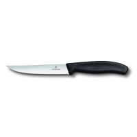 VICTORINOX "SwissClassic" Gourmet Steakmesser mit Wellenschliff (schwarz) 12cm