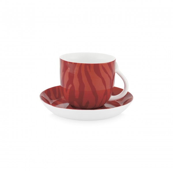 FABIENNE CHAPOT Tasse mit Untertasse "Zebra Stripes" (Rot)