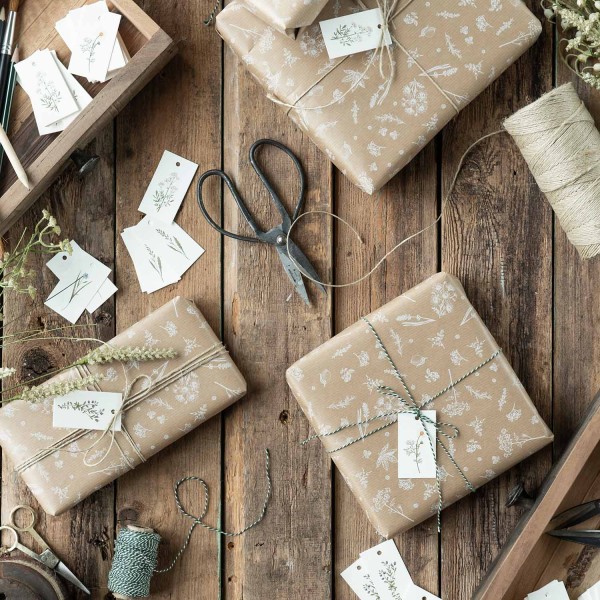 Ib Laursen Geschenkanhänger "Blumenmotive" - 6er-Set