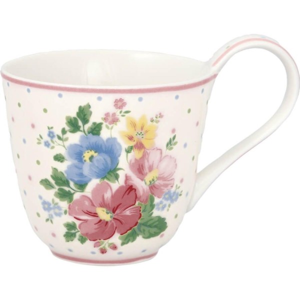 GreenGate Tasse mit Untertassse "Josefina" - 8,5x9 cm (Weiß)