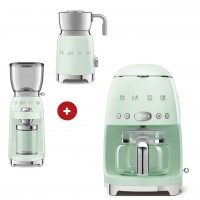 smeg Filter-Kaffeemaschine, smeg Milchaufschäumer, smeg Kaffeemühle