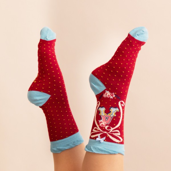 Powder Damen Socken "A-Z" - Buchstabe A