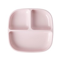 rice Melamin Kinderteller mit 3 Fächern - 18,7x18,5x3,3 cm (Soft Pink)